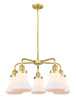 INNOVATIONS 916-5CR-SG-G191 Bellmont 5 24 inch Chandelier Satin Gold