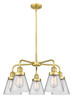 INNOVATIONS 916-5CR-SG-G62 Cone 5 24.25 inch Chandelier Satin Gold
