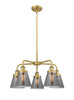 INNOVATIONS 916-5CR-BB-G63 Cone 5 24.25 inch Chandelier Brushed Brass