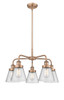 INNOVATIONS 916-5CR-AC-G64 Cone 5 24.25 inch Chandelier Antique Copper