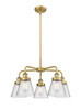 INNOVATIONS 916-5CR-BB-G64 Cone 5 24.25 inch Chandelier Brushed Brass