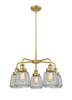 INNOVATIONS 916-5CR-BB-G142 Chatham 5 24.5 inch Chandelier Brushed Brass