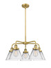INNOVATIONS 916-5CR-BB-G42 Cone 5 25.75 inch Chandelier Brushed Brass