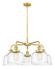 INNOVATIONS 916-5CR-SG-G713 Bell 5 26 inch Chandelier Satin Gold