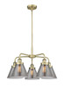 INNOVATIONS 916-5CR-AB-G43 Cone 5 25.75 inch Chandelier Antique Brass