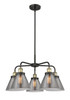 INNOVATIONS 916-5CR-BAB-G43 Cone 5 25.75 inch Chandelier Black Antique Brass