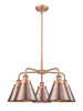 INNOVATIONS 916-5CR-AC-M13-AC Ballston Urban 5 26 inch Chandelier Antique Copper