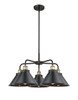 INNOVATIONS 916-5CR-BAB-M10-BK Ballston Urban 5 Light 28 inch Chandelier Black Antique Brass