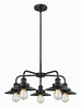 INNOVATIONS 916-5CR-BK-M6-BK Ballston Urban 5 26 inch Chandelier Matte Black