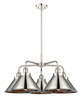 INNOVATIONS 916-5CR-PN-M10-PN Ballston Urban 5 Light 28 inch Chandelier Polished Nickel