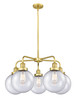 INNOVATIONS 916-5CR-SG-G204-8 Beacon 5 26 inch Chandelier Satin Gold