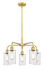 INNOVATIONS 516-5CR-SG-G802 Clymer 5 21.875 inch Chandelier Satin Gold