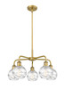 INNOVATIONS 516-5CR-BB-G1213-6 Athens Deco Swirl 5 23.875 inch Chandelier Brushed Brass