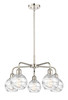 INNOVATIONS 516-5CR-PN-G1213-6 Athens Deco Swirl 5 23.875 inch Chandelier Polished Nickel