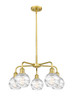 INNOVATIONS 516-5CR-SG-G1213-6 Athens Deco Swirl 5 23.875 inch Chandelier Satin Gold