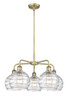 INNOVATIONS 516-5CR-AB-G1213-8 Athens Deco Swirl 5 26 inch Chandelier Antique Brass