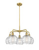 INNOVATIONS 516-5CR-BB-G1213-8 Athens Deco Swirl 5 26 inch Chandelier Brushed Brass