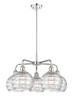 INNOVATIONS 516-5CR-PC-G1213-8 Athens Deco Swirl 5 26 inch Chandelier Polished Chrome