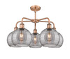INNOVATIONS 516-5CR-AC-G1213-8SM Athens Deco Swirl 5 26 inch Chandelier Antique Copper