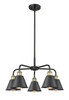 INNOVATIONS 516-5CR-BAB-M8-BK Ballston 5 24.5 inch Chandelier Black Antique Brass