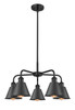 INNOVATIONS 516-5CR-BK-M8-BK Ballston 5 24.5 inch Chandelier Matte Black