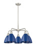 INNOVATIONS 516-5CR-SN-MBD-75-BL Ballston Dome 5 25.5 inch Chandelier Satin Nickel
