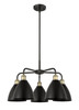 INNOVATIONS 516-5CR-BAB-MBD-75-BK Ballston Dome 5 25.5 inch Chandelier Black Antique Brass