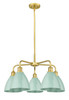 INNOVATIONS 516-5CR-SG-MBD-75-SF Ballston Dome 5 25.5 inch Chandelier Satin Gold