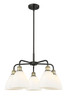 INNOVATIONS 516-5CR-BAB-GBD-751 Bristol Glass 5 25.5 inch Chandelier Black Antique Brass