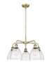 INNOVATIONS 516-5CR-AB-GBD-754 Bristol Glass 5 25.5 inch Chandelier Antique Brass