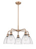 INNOVATIONS 516-5CR-AC-GBD-754 Bristol Glass 5 25.5 inch Chandelier Antique Copper