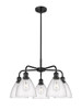 INNOVATIONS 516-5CR-BK-GBD-754 Bristol Glass 5 25.5 inch Chandelier Matte Black