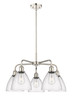 INNOVATIONS 516-5CR-PN-GBD-754 Bristol Glass 5 25.5 inch Chandelier Polished Nickel