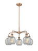 INNOVATIONS 516-5CR-AC-G105 Belfast 5 24 inch Chandelier Antique Copper