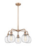 INNOVATIONS 516-5CR-AC-G1013 Belfast 5 24 inch Chandelier Antique Copper