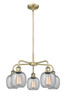 INNOVATIONS 516-5CR-AB-G104 Belfast 5 24 inch Chandelier Antique Brass