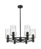 INNOVATIONS 434-6CR-BK-G434-7DE Crown Point 6 24 inch Chandelier Matte Black