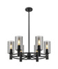 INNOVATIONS 434-6CR-BK-G434-7SM Crown Point 6 24 inch Chandelier Matte Black