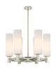 INNOVATIONS 434-6CR-PN-G434-12WH Crown Point 6 24 inch Chandelier Polished Nickel