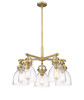INNOVATIONS 410-5CR-BB-G412-7CL Newton Bell 5 26 inch Chandelier Brushed Brass