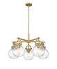 INNOVATIONS 410-5CR-BB-G410-7CL Newton Sphere 5 26 inch Chandelier Brushed Brass