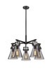 INNOVATIONS 411-5CR-BK-G411-7SM Newton Cone 5 26 inch Chandelier Matte Black