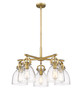 INNOVATIONS 410-5CR-BB-G412-7SDY Newton Bell 5 26 inch Chandelier Brushed Brass
