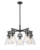 INNOVATIONS 411-5CR-BK-G411-7SDY Newton Cone 5 26 inch Chandelier Matte Black