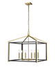 INNOVATIONS 376-6CR-BSB-24 Wiscoy 6 24 inch Chandelier Black Satin Brass