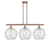 INNOVATIONS 516-3I-AC-G1213-12 Deco Swirl 3 Light 36 inch Island Light Antique Copper