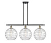 INNOVATIONS 516-3I-BAB-G1213-12 Deco Swirl 3 Light 36 inch Island Light Black Antique Brass