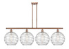 INNOVATIONS 516-4I-AC-G1213-12 Deco Swirl 4 Light 48 inch Island Light Antique Copper