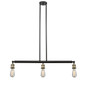 INNOVATIONS 213-BAB-LED Bare Bulb 3 Light Island Light part of the Franklin Restoration Collection Black Antique Brass