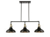 INNOVATIONS 443SW-3I-BAB-M15BK-LED Metro 3 Light 38.25 inch Island Light With Switch Black Antique Brass